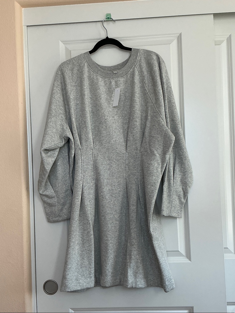Gray Crewneck Sweatshirt Dress - Casual Pullover